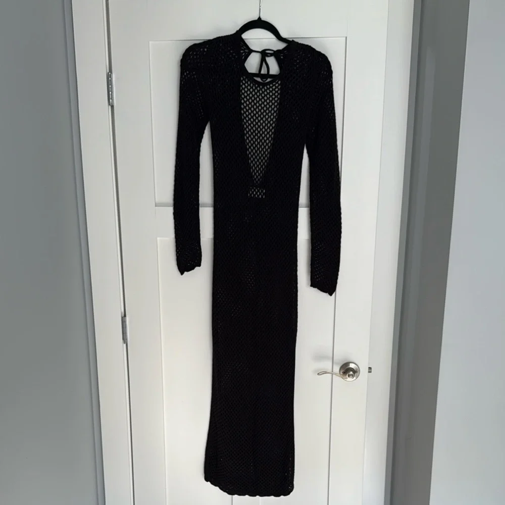 ASOS Design lightweight knit long sleeve maxi beach coverup - Picture 2 of 5